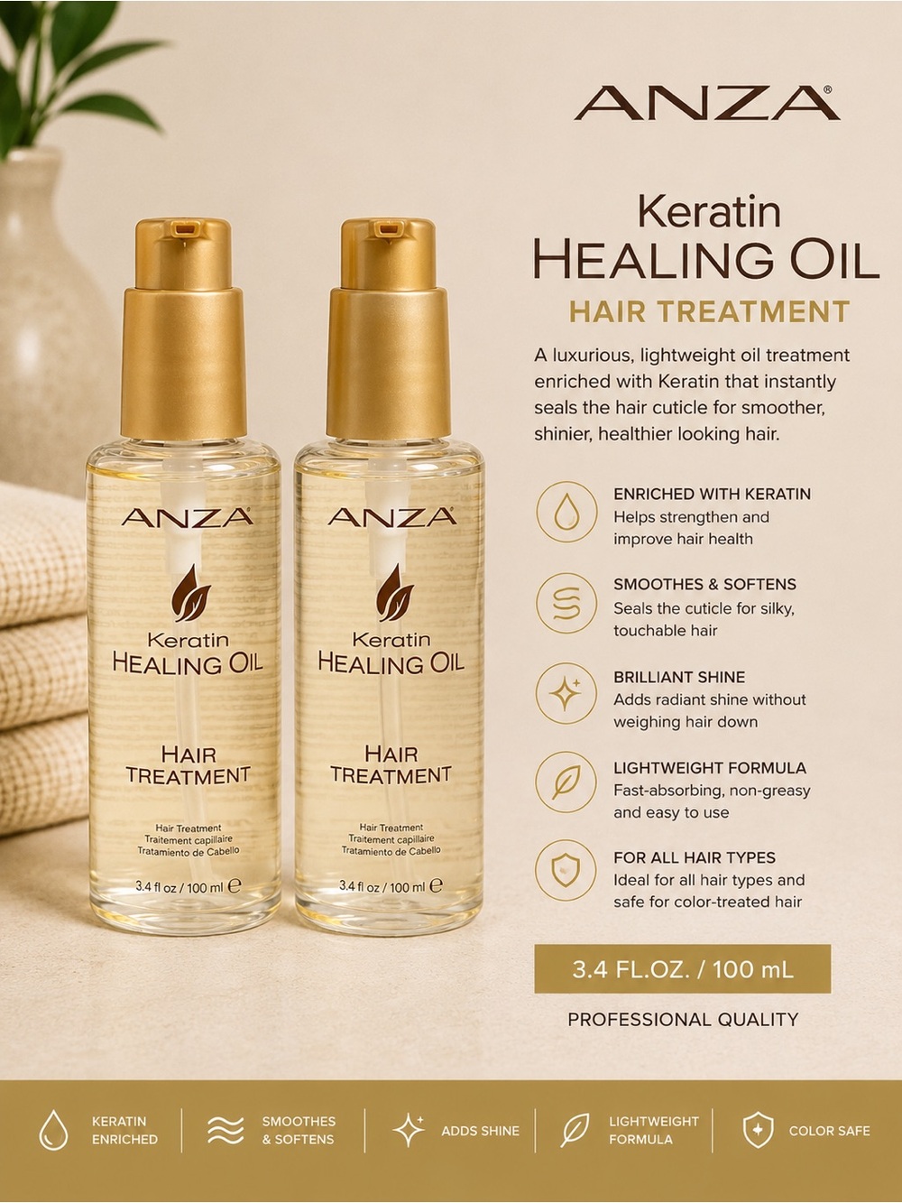 Keratin Healing Oil Hair Treatment — Gold